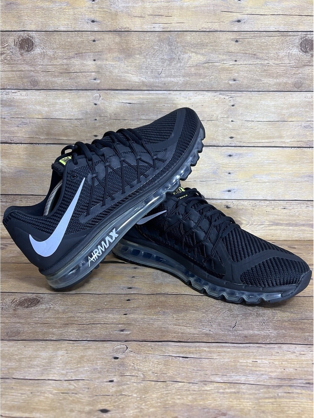 Nike Air Max 2015 CN0135-001 Mens Size 13 Running Shoes Black Wolf Gray Sneaker